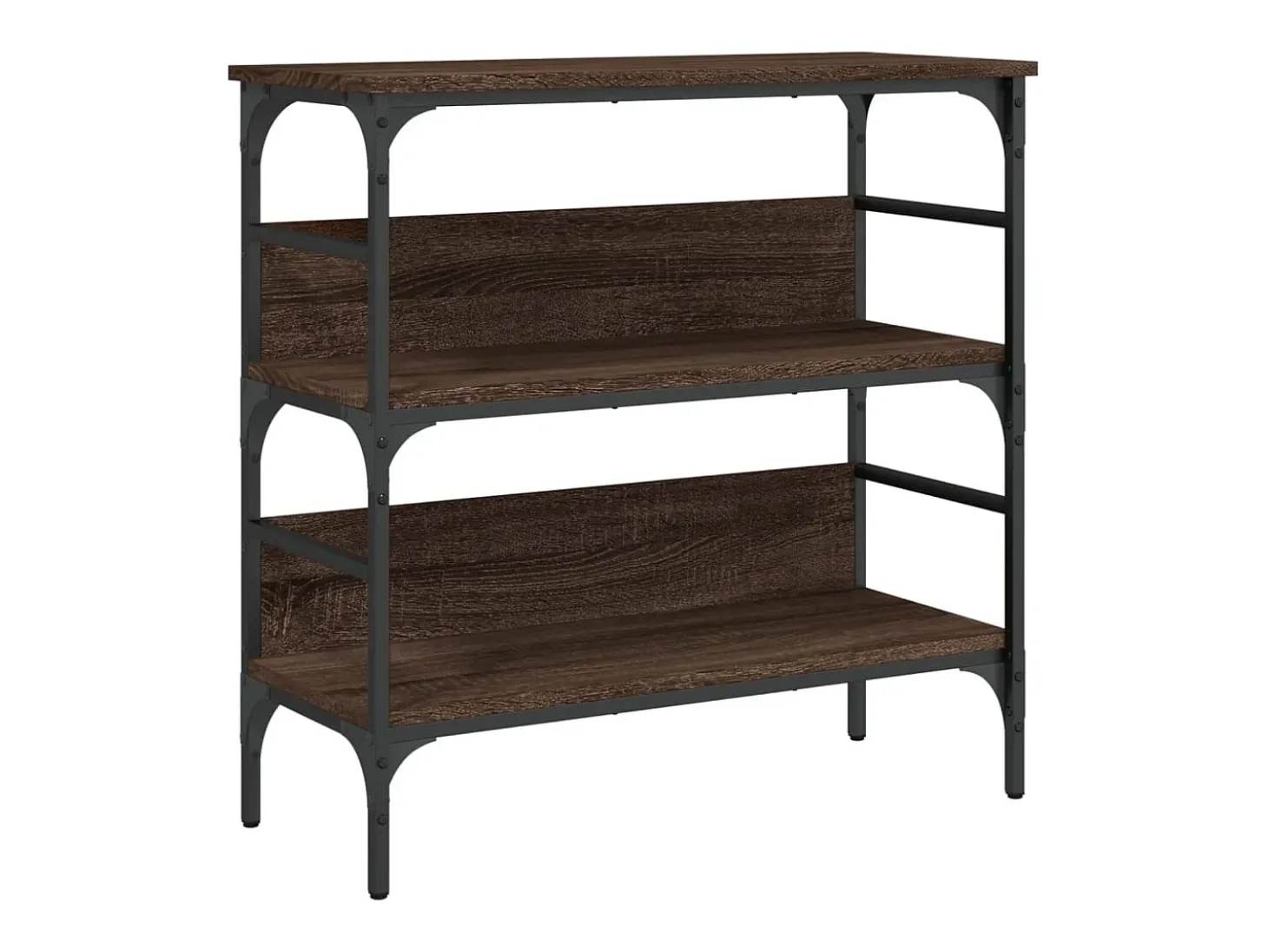 Mesa consola de roble marrón 75x32x75 cm madera de ingeniería