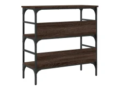 Mesa consola de roble marrón 75x32x75 cm madera de ingeniería