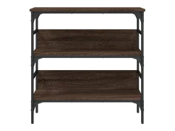 Mesa consola de roble marrón 75x32x75 cm madera de ingeniería