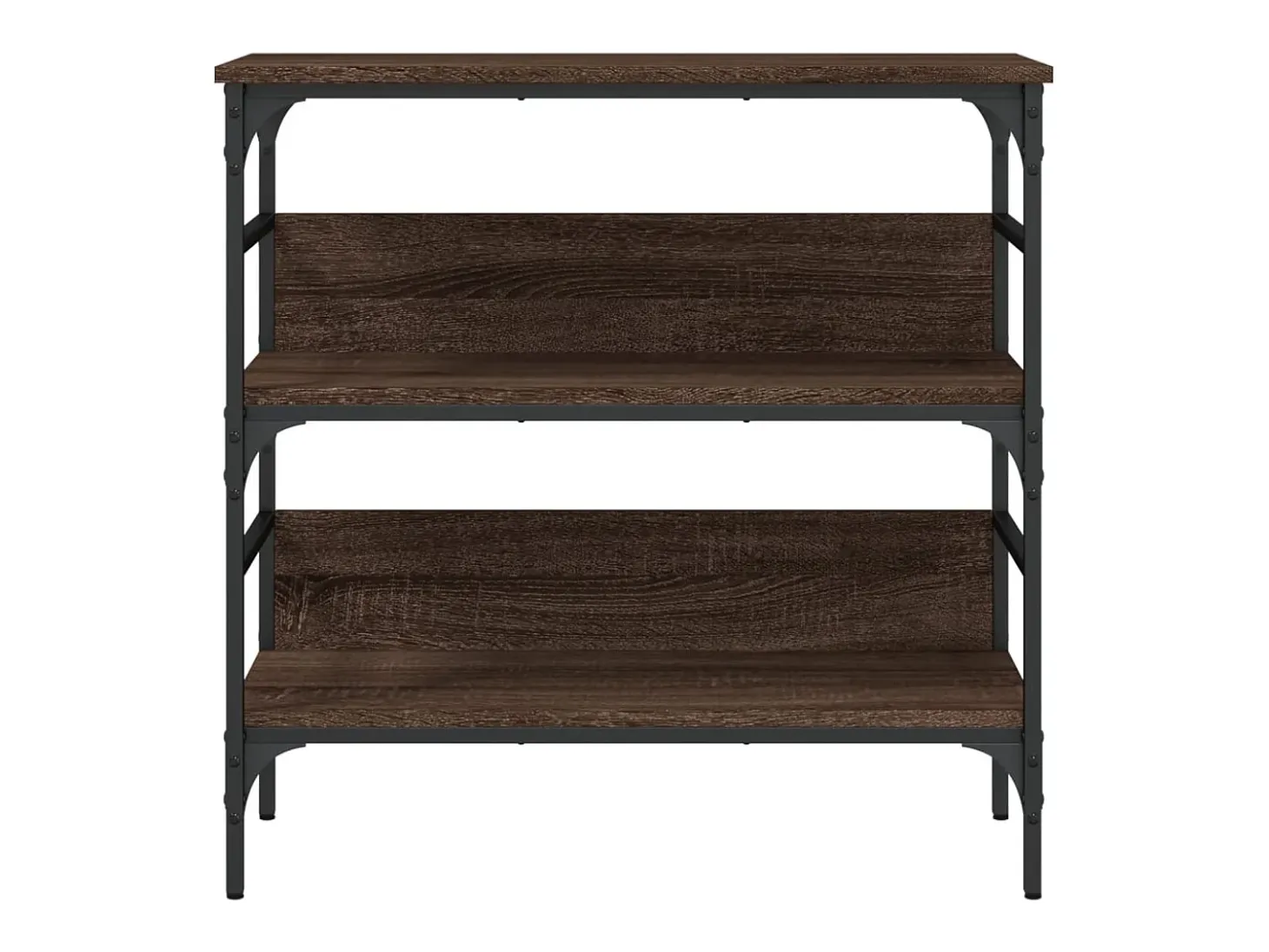 Mesa consola de roble marrón 75x32x75 cm madera de ingeniería