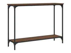 Mesa consola de roble marrón 101x30,5x75 cm madera de ingeniería