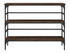 Mesa consola de roble marrón 100x32x75 cm madera de ingeniería
