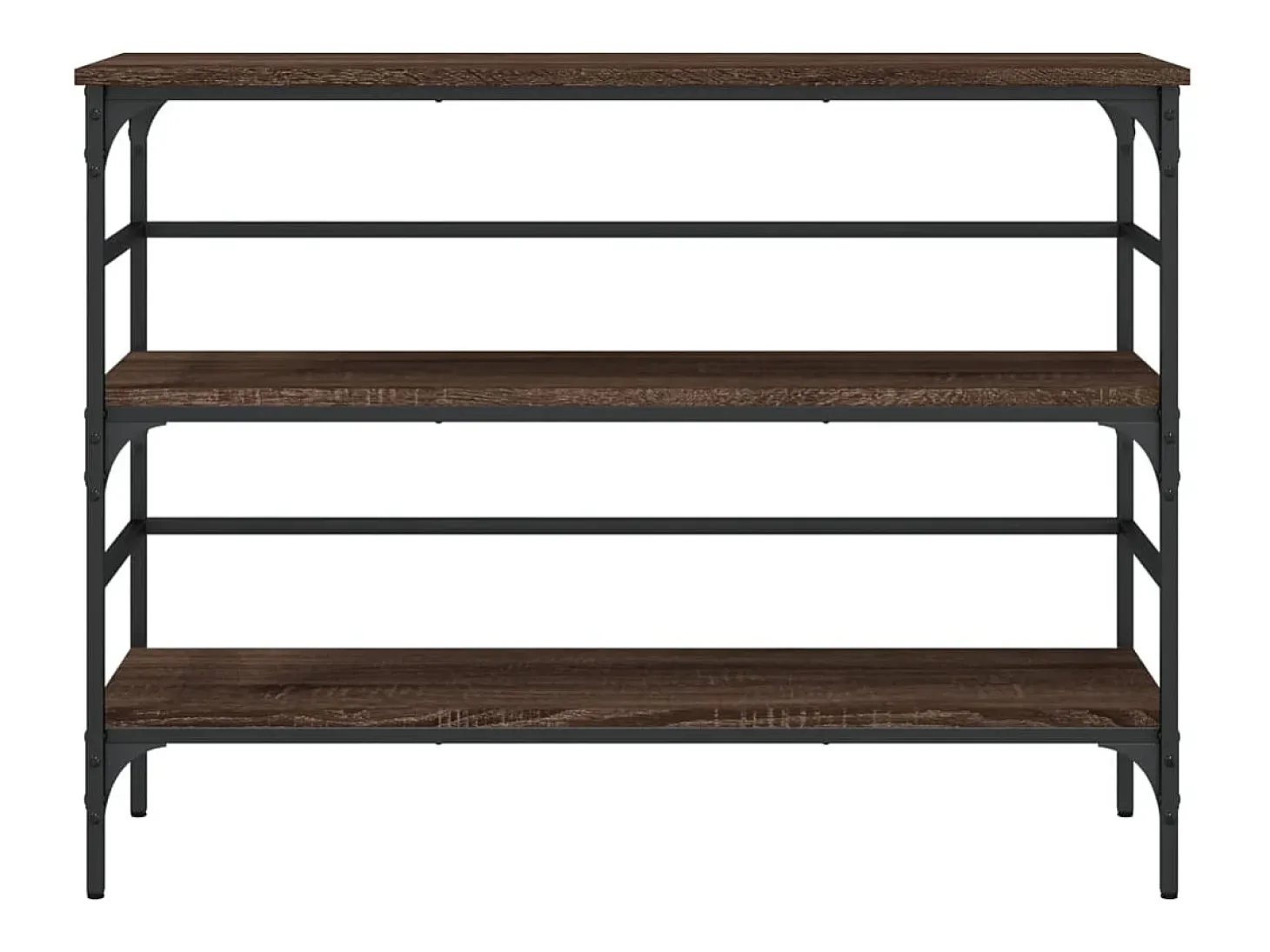 Mesa consola de roble marrón 100x32x75 cm madera de ingeniería
