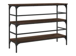 Mesa consola de roble marrón 100x32x75 cm madera de ingeniería