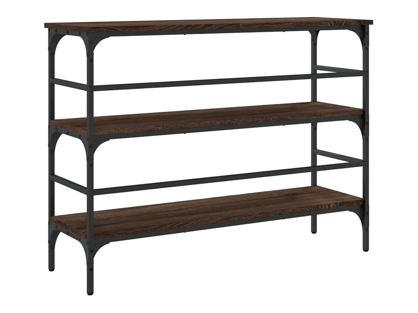 Mesa consola de roble marrón 100x32x75 cm madera de ingeniería