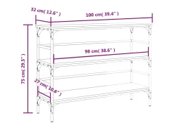 Mesa consola de roble marrón 100x32x75 cm madera de ingeniería