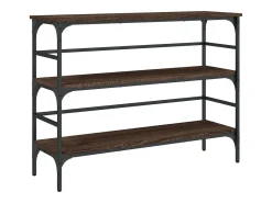 Mesa consola de roble marrón 100x32x75 cm madera de ingeniería