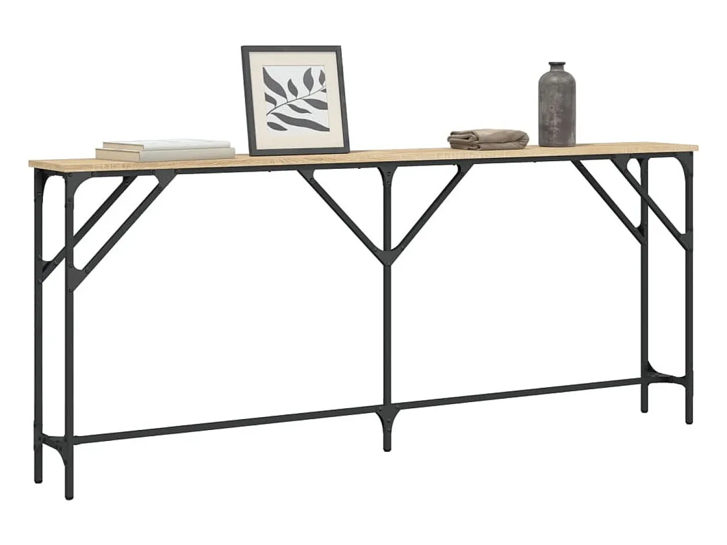 Mesa consola de roble Sonoma 180x23x75 cm madera de ingeniería