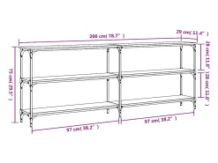Mesa consola de roble Sonoma 200x29x75 cm madera de ingeniería