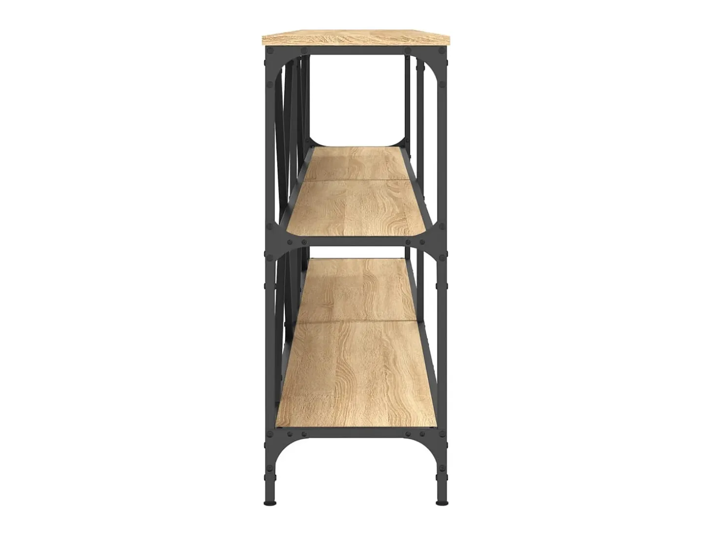 Mesa consola de roble Sonoma 200x30x75cm madera de ingeniería y hierro