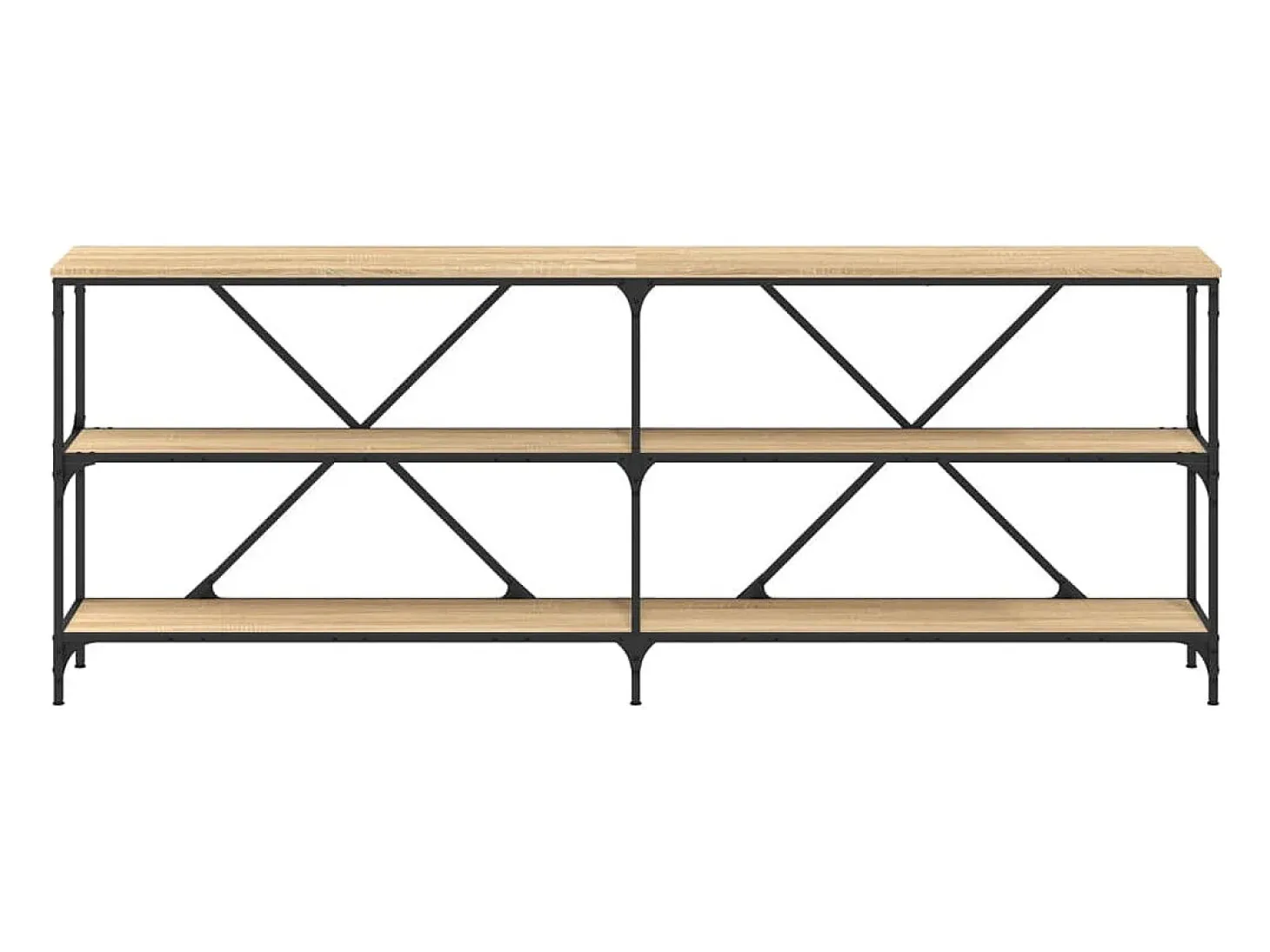Mesa consola de roble Sonoma 200x30x75cm madera de ingeniería y hierro