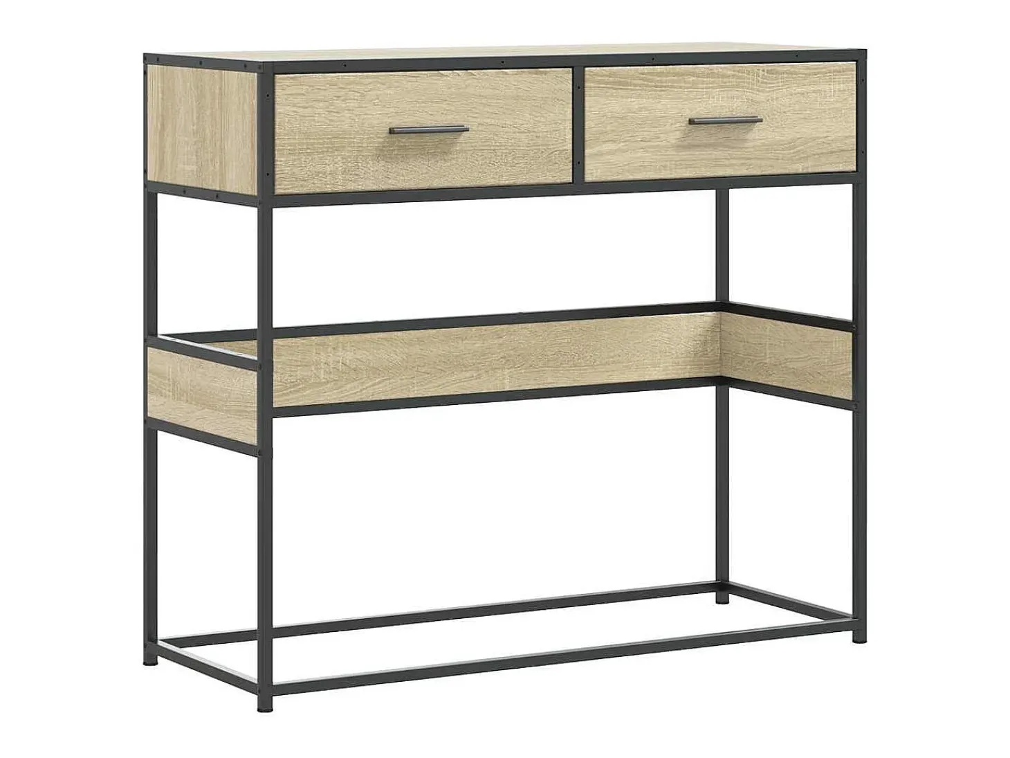 Mesa consola de roble Sonoma 90x35x80 cm madera de ingeniería