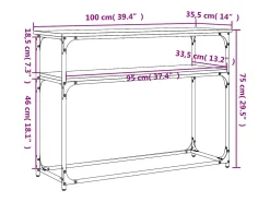 Mesa consola de roble Sonoma 100x35,5x75 cm madera de ingeniería
