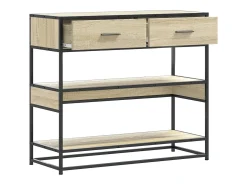 Mesa consola de roble Sonoma 90x35x80 cm madera de ingeniería