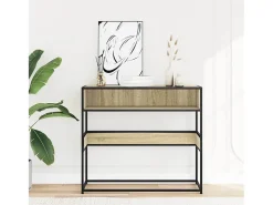 Mesa consola de roble Sonoma 90x35x80 cm madera de ingeniería