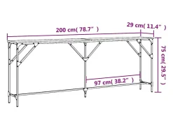 Mesa consola de roble Sonoma 200x29x75 cm madera de ingeniería