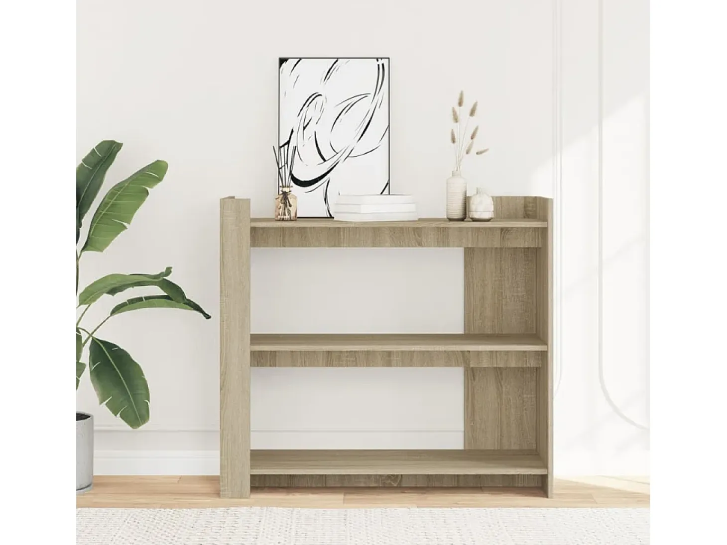 Mesa consola de roble Sonoma 100x35x90 cm madera de ingeniería