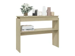Mesa consola de roble Sonoma 102x30x80 cm madera de ingeniería