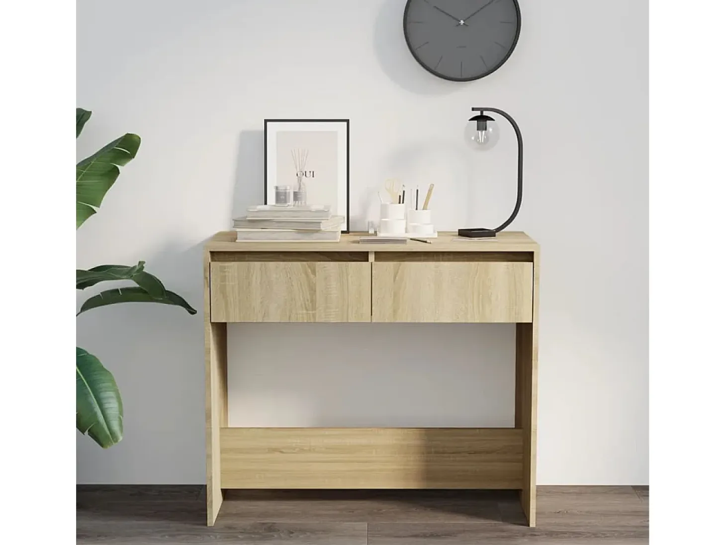 Mesa consola de roble Sonoma 89x41x76,5 cm madera de ingeniería