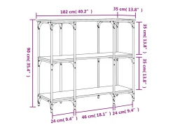 Mesa consola de roble Sonoma 102x35x90 cm madera de ingeniería
