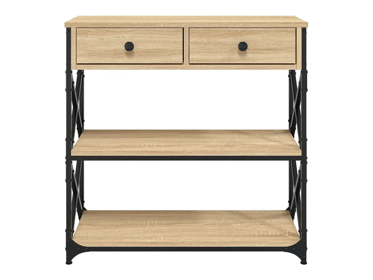 Mesa consola de roble Sonoma 75x28x75 cm madera de ingeniería