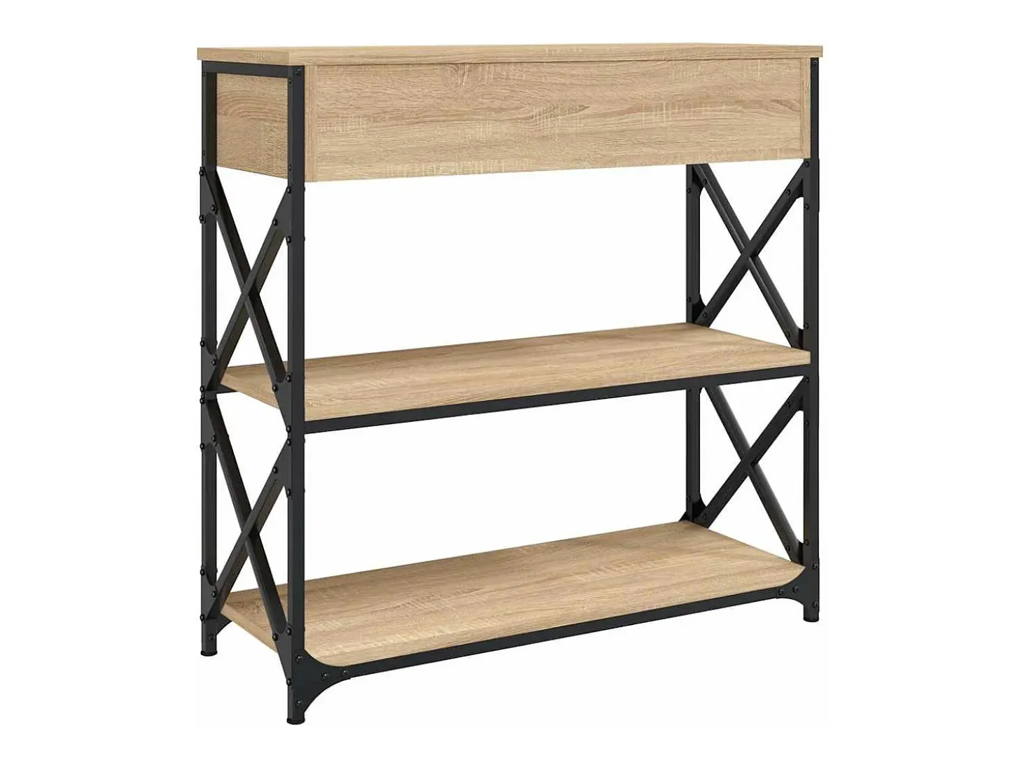 Mesa consola de roble Sonoma 75x28x75 cm madera de ingeniería