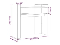 Mesa consola de roble Sonoma 100x35x90 cm madera de ingeniería