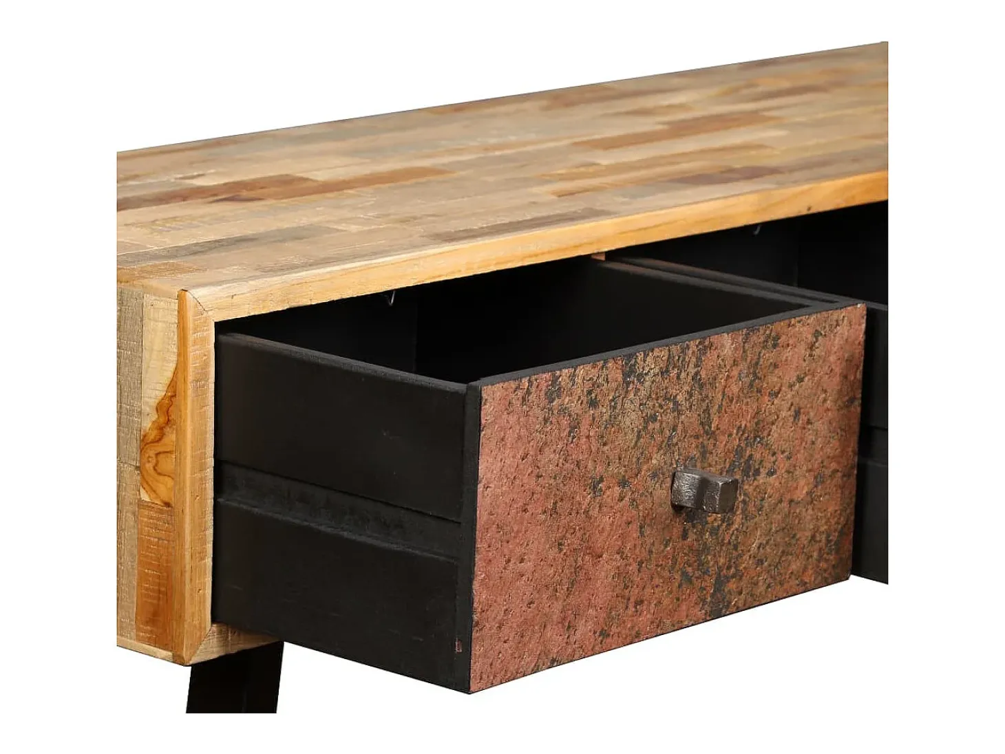 Mesa consola de teca maciza reciclada 120x30x76 cm