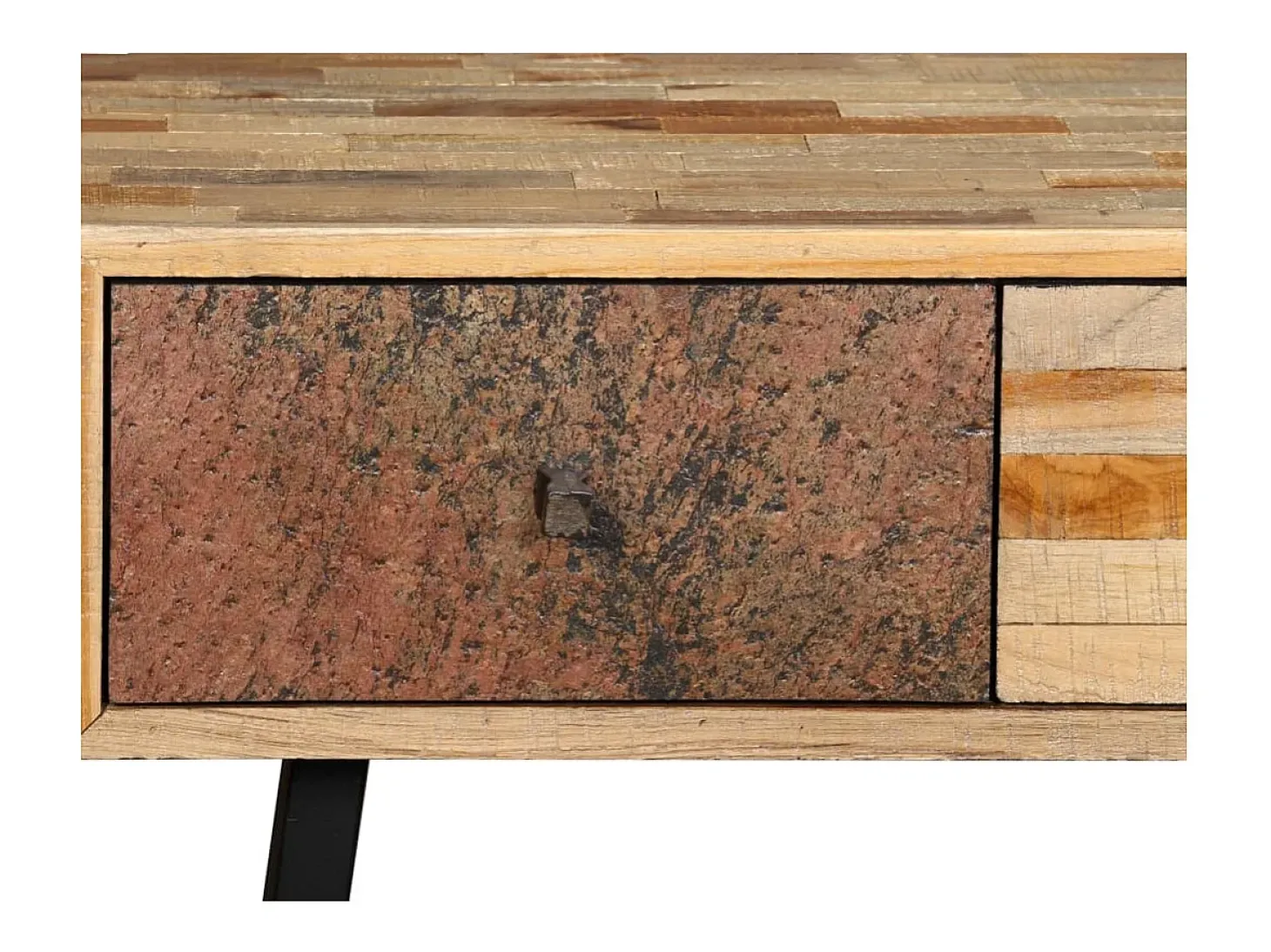 Mesa consola de teca maciza reciclada 120x30x76 cm