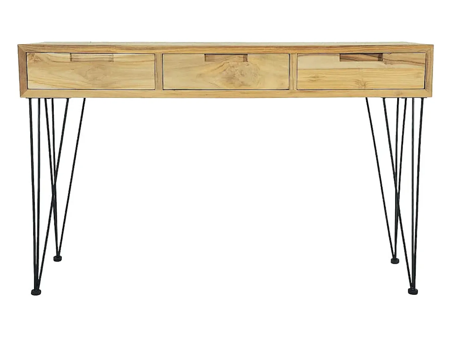 Mesa consola de teca maciza 120x35x76 cm