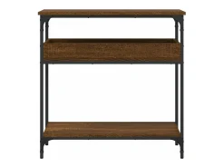 Mesa consola estante madera ingeniería marrón roble 75x29x75 cm