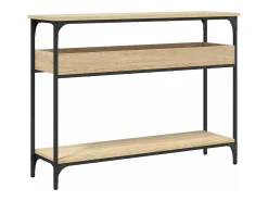 Mesa consola estante madera ingeniería roble Sonoma 100x29x75cm