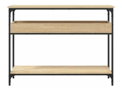 Mesa consola estante madera ingeniería roble Sonoma 100x29x75cm