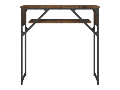 Mesa consola estante madera ingeniería roble humo 75x30x75 cm