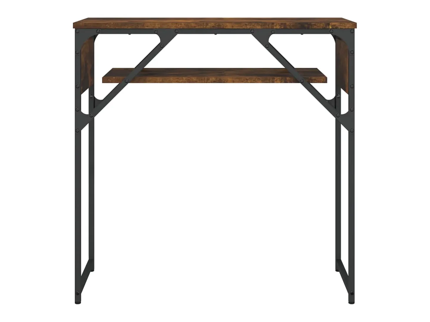 Mesa consola estante madera ingeniería roble humo 75x30x75 cm