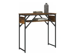 Mesa consola estante madera ingeniería roble humo 75x30x75 cm