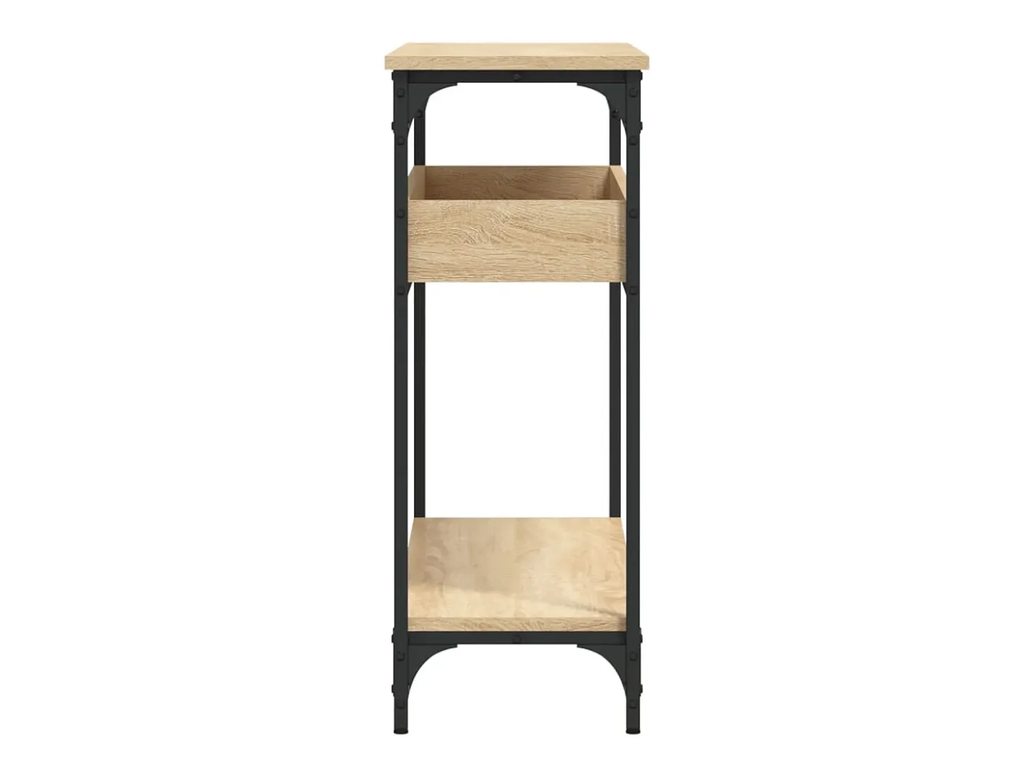 Mesa consola estante madera ingeniería roble Sonoma 100x29x75cm ES549303