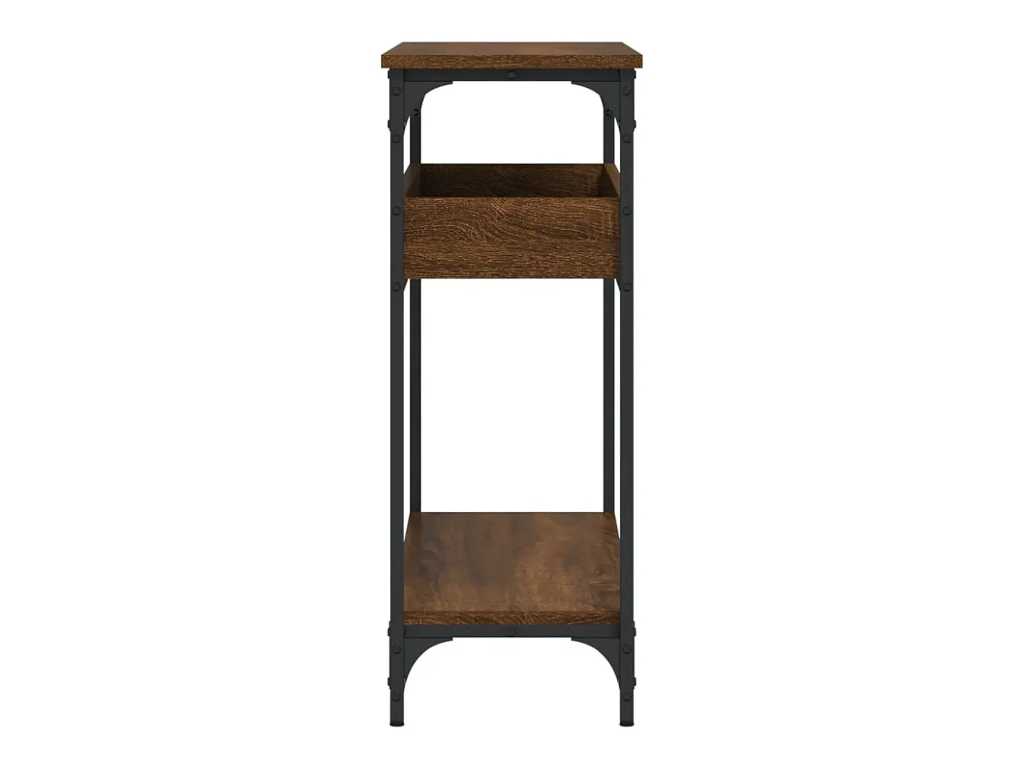 Mesa consola estante madera ingeniería marrón roble 100x29x75cm