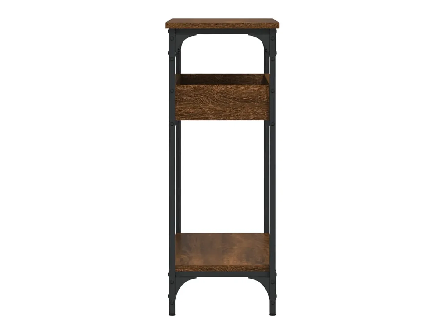 Mesa consola estante madera ingeniería marrón roble 75x29x75 cm