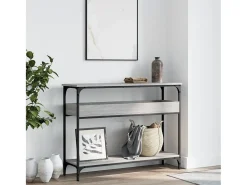 Mesa consola estante madera ingeniería Sonoma gris 100x29x75 cm
