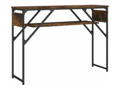 Mesa consola estante madera ingeniería roble humo 105x30x75 cm