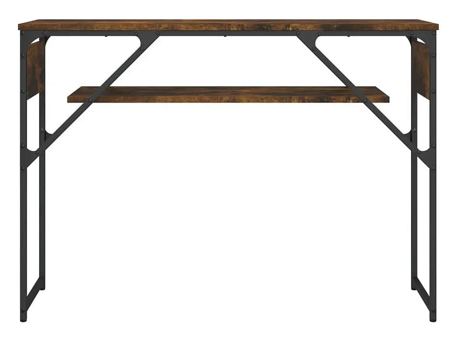 Mesa consola estante madera ingeniería roble humo 105x30x75 cm
