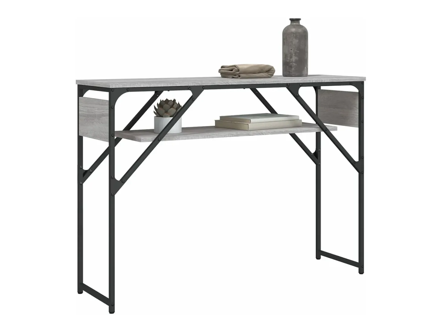 Mesa consola estante madera ingeniería Sonoma gris 105x30x75 cm ES851355