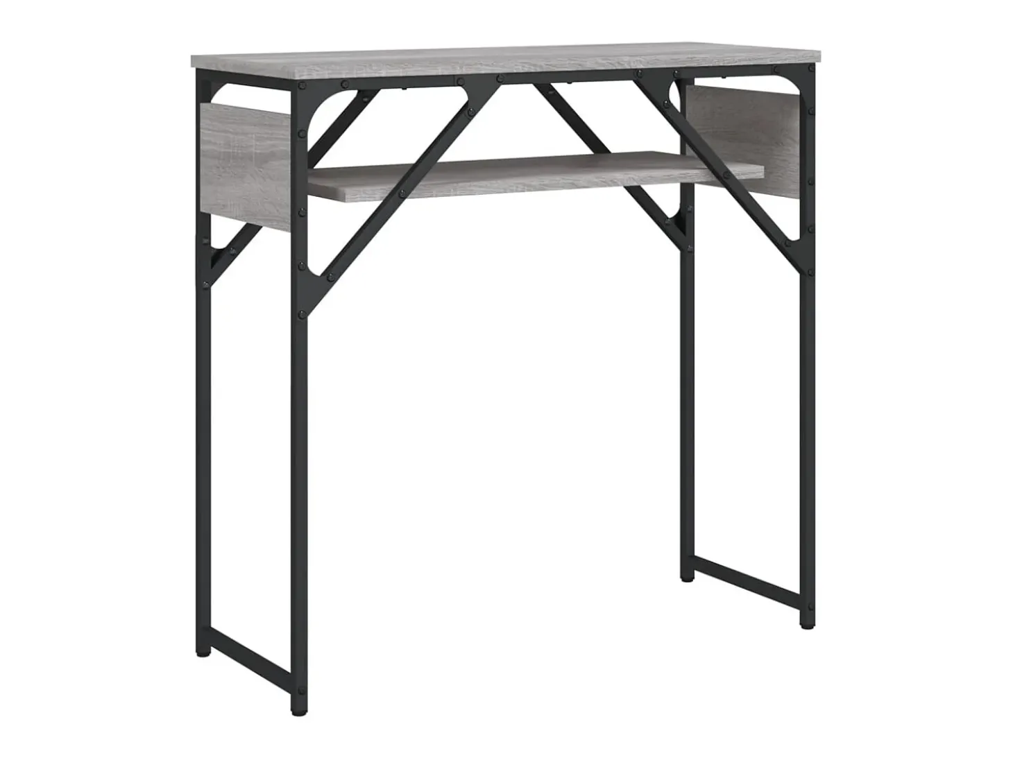 Mesa consola estante madera ingeniería Sonoma gris 75x30x75 cm