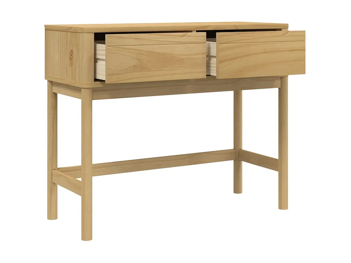 Mesa consola FLORO madera maciza de pino marrón 89,5x36,5x73 cm