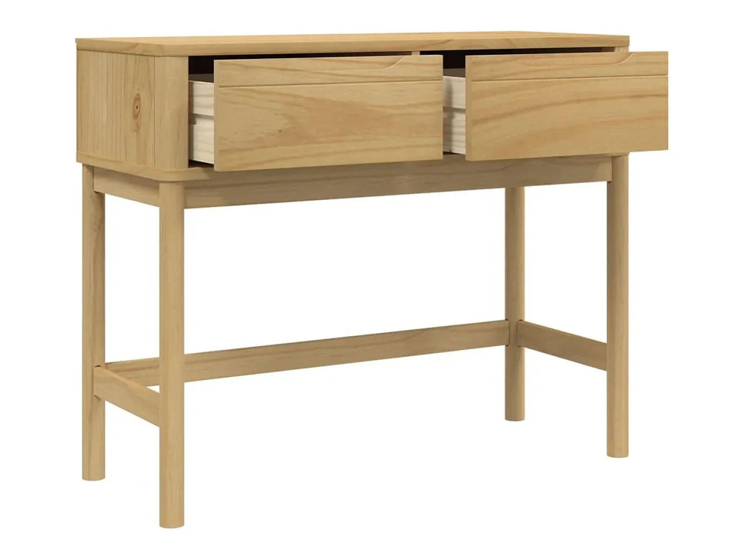 Mesa consola FLORO madera maciza de pino marrón 89,5x36,5x73 cm