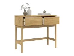 Mesa consola FLORO madera maciza de pino marrón 89,5x36,5x73 cm