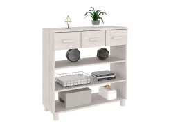 Mesa consola HAMAR madera maciza de pino blanco 90x35x90 cm ES334411