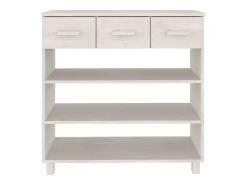 Mesa consola HAMAR madera maciza de pino blanco 90x35x90 cm ES334411