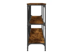 Mesa consola hierro madera ingeniería roble ahumado 160x30x75cm